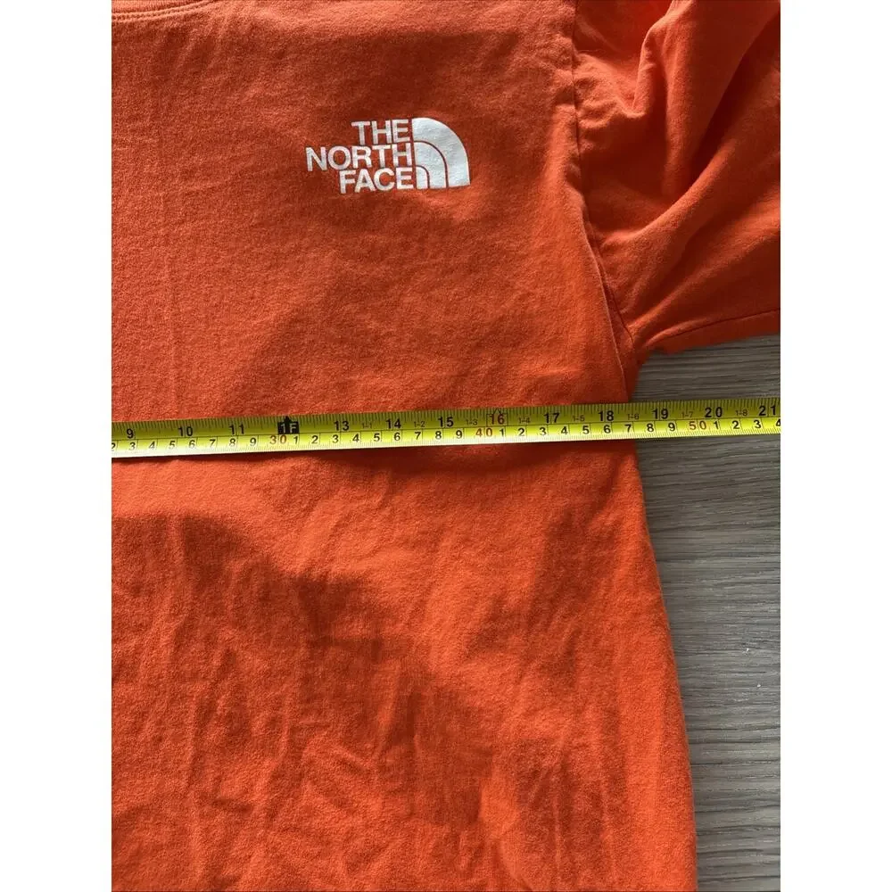 The North Face Men’s Medium Orange Long Sleeve Logo Graphic T-Shirt Cotton